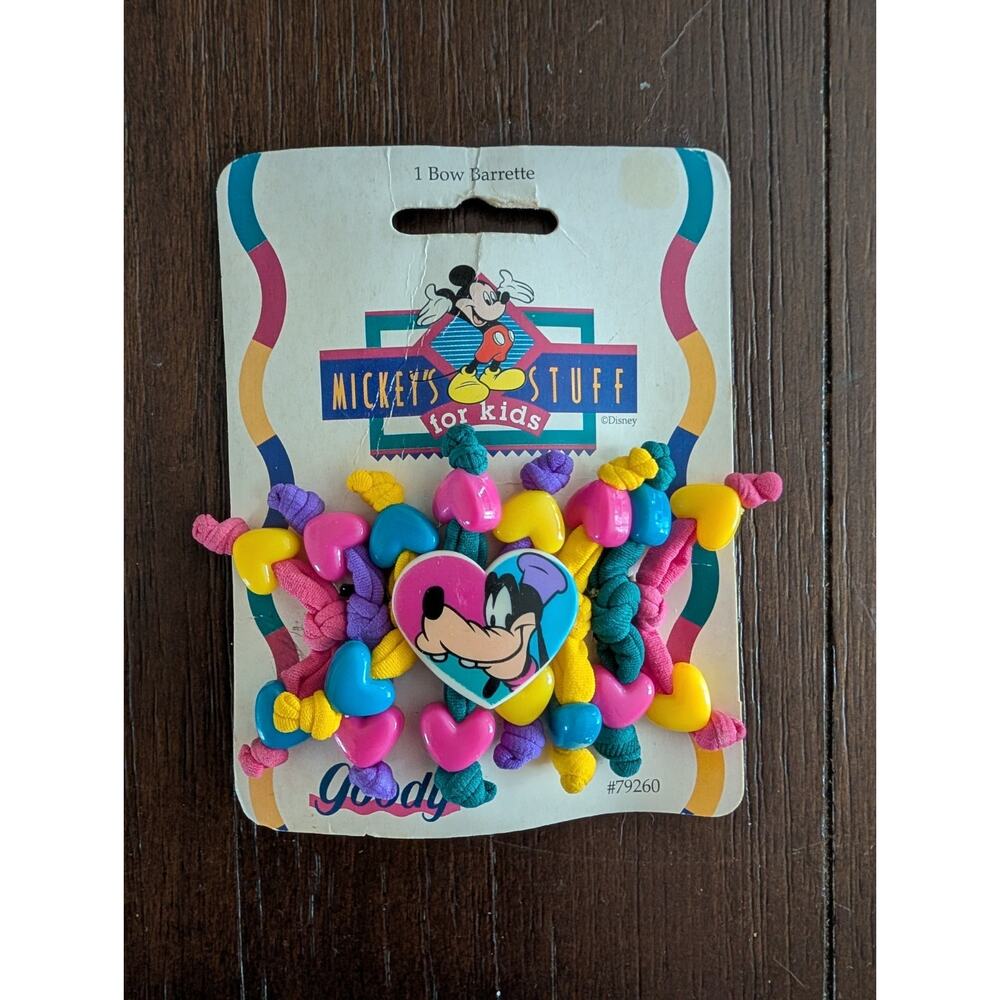 New Old Stock Vintage 1996 Goody Goofy Heart Beaded Girls Hair Barrette Clip